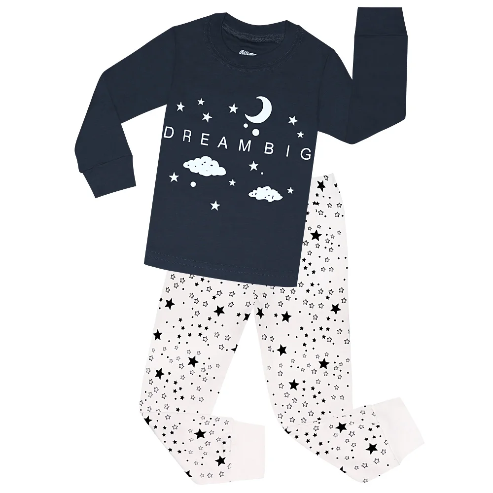 Футболка со слоном радужные пижамы детские автомобили Sleewear детская Ночная одежда с динозавром хлопковые пижамы, комплекты с длинным рукавом, пижама, нарядное платье - Цвет: H12