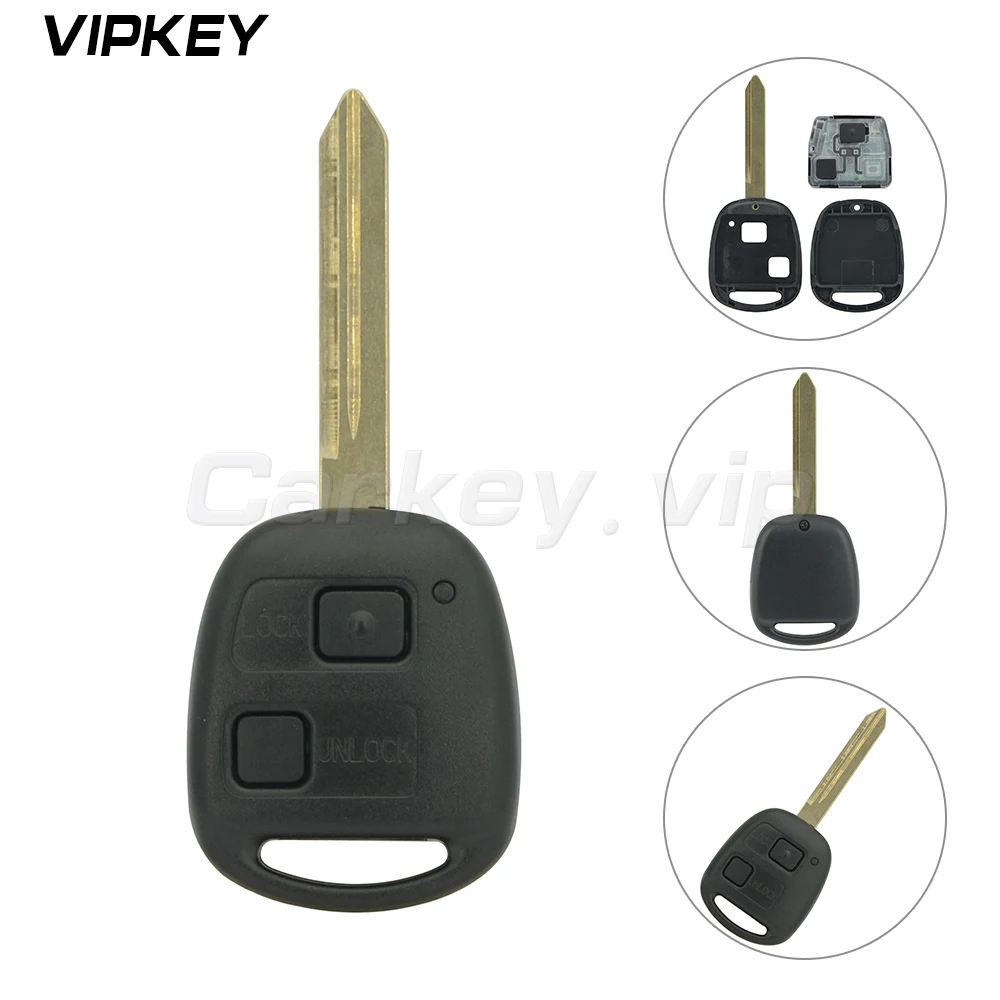 Remotekey 2 Кнопка Автозапуск пульт дистанционного управления для Toyota Rav4 Corolla Yaris 433 МГц 4c 4d67 чип опционально Toy47 брелок для ключей