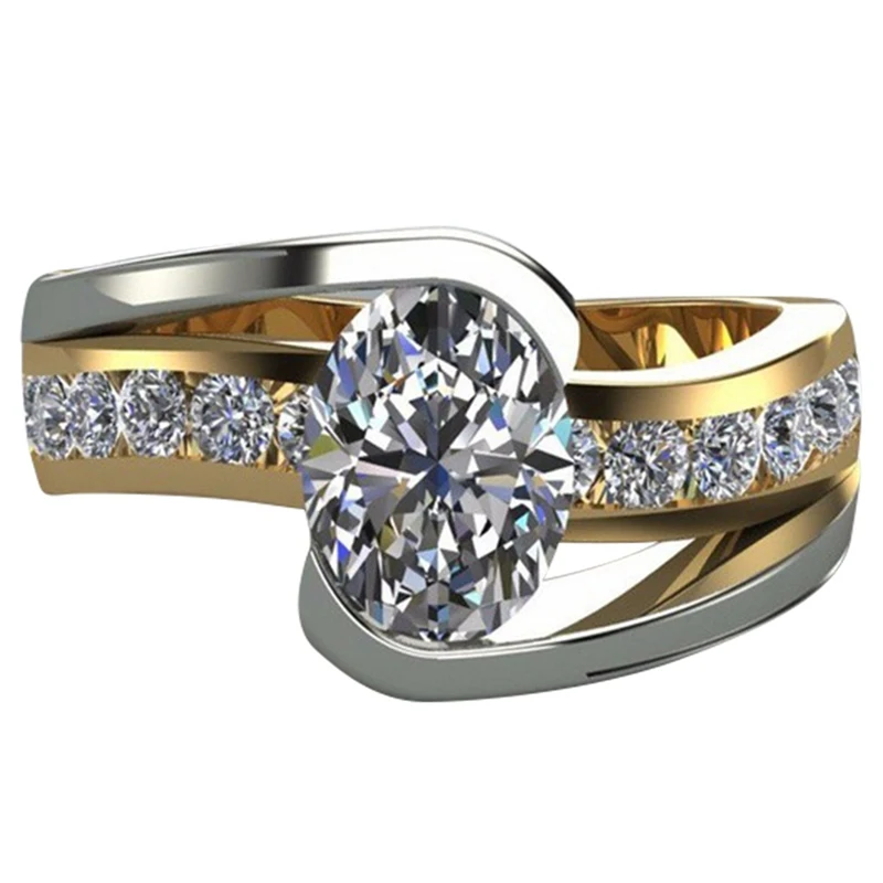 

Drop shipping 6/7/8/9/10 Zircon CZ Rings gold color Geometry finger rings men women jewelry wholesale 2019