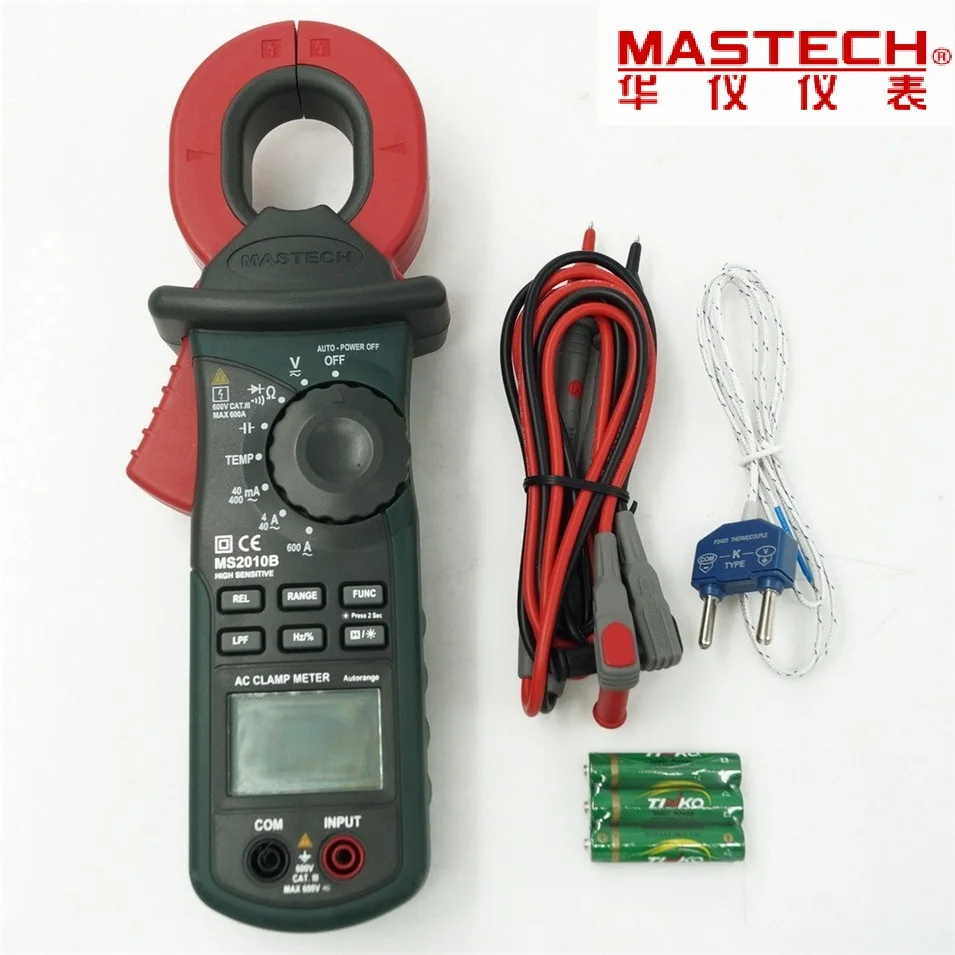 

2017 Digital LCD Electrical Professional Multifunction High Sensitivity Leakage Current Tester Clamp Meter DMM MASTECH MS2010B