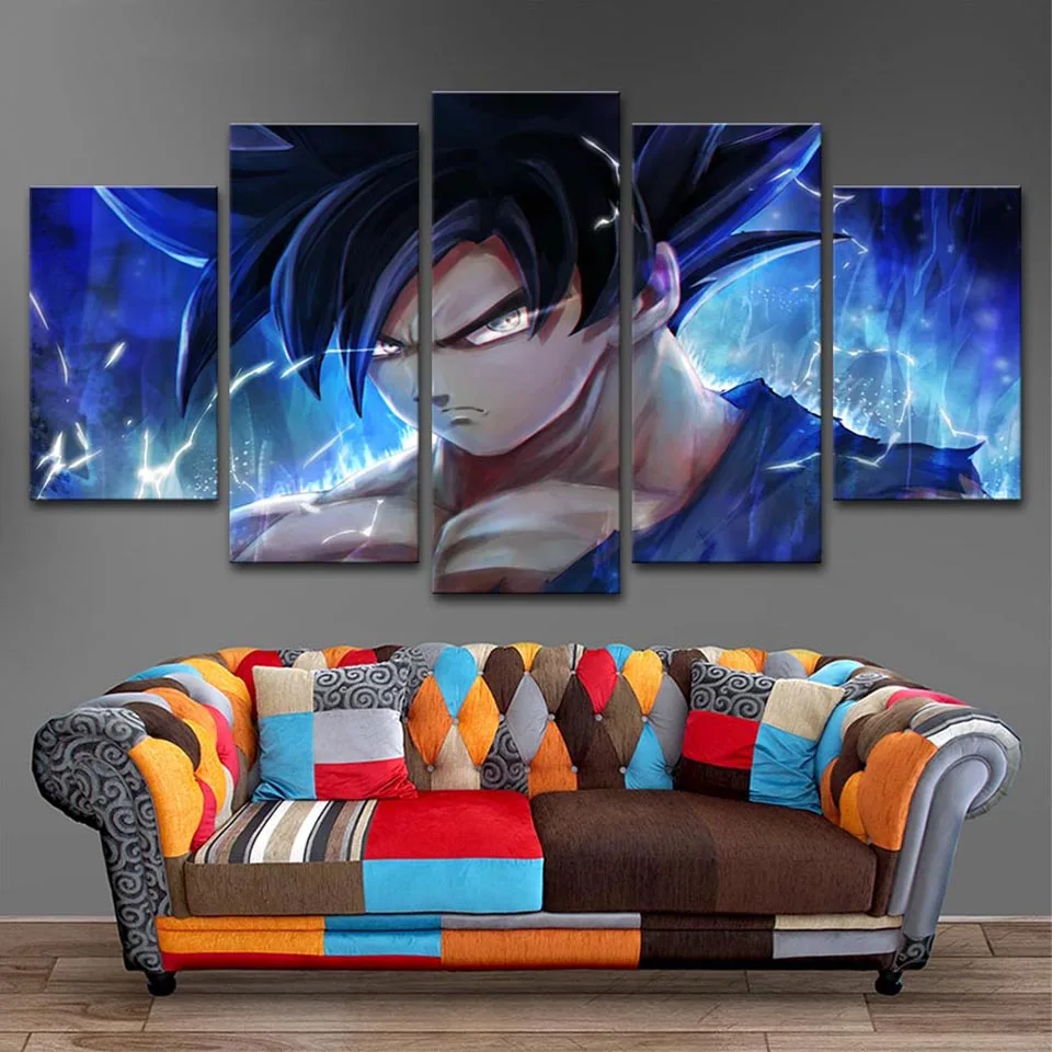 

Canvas Print Abstract Modular Wall Art HD Framework Paintings 5 PiecesPcs Anime Dragon Ball Goku Home Decor Modern Pictures