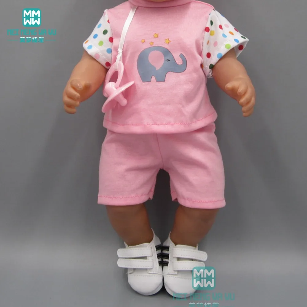 Детская Одежда для куклы подходит 43 см игрушки Новорожденные куклы аксессуары футболка шорты соска и повязка для волос
