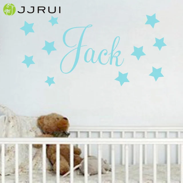 jjrui baby boys wall sticker personalised stars child name bedroom