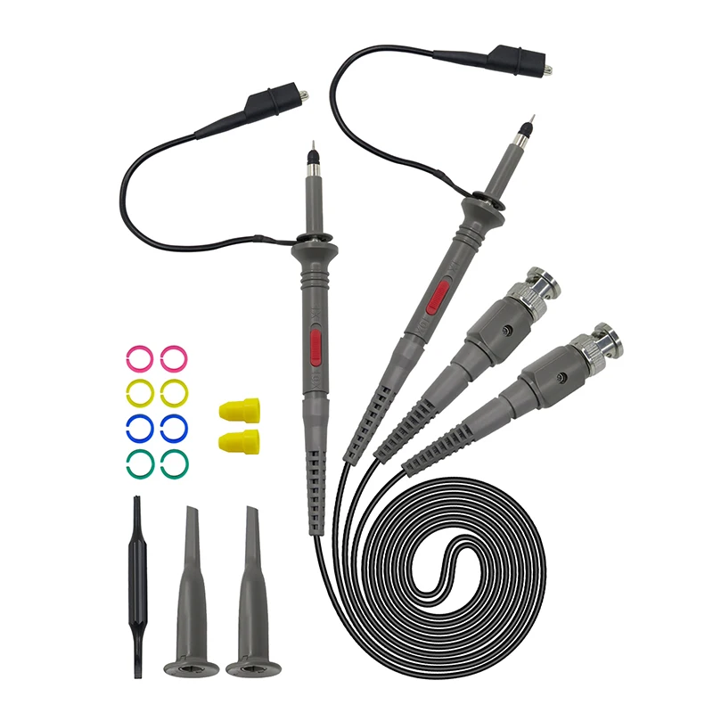 2pcs P6100 BNC Oscilloscope Probe kit 100MHz 1X 10X Mayitr High Precision Scope Analyzer