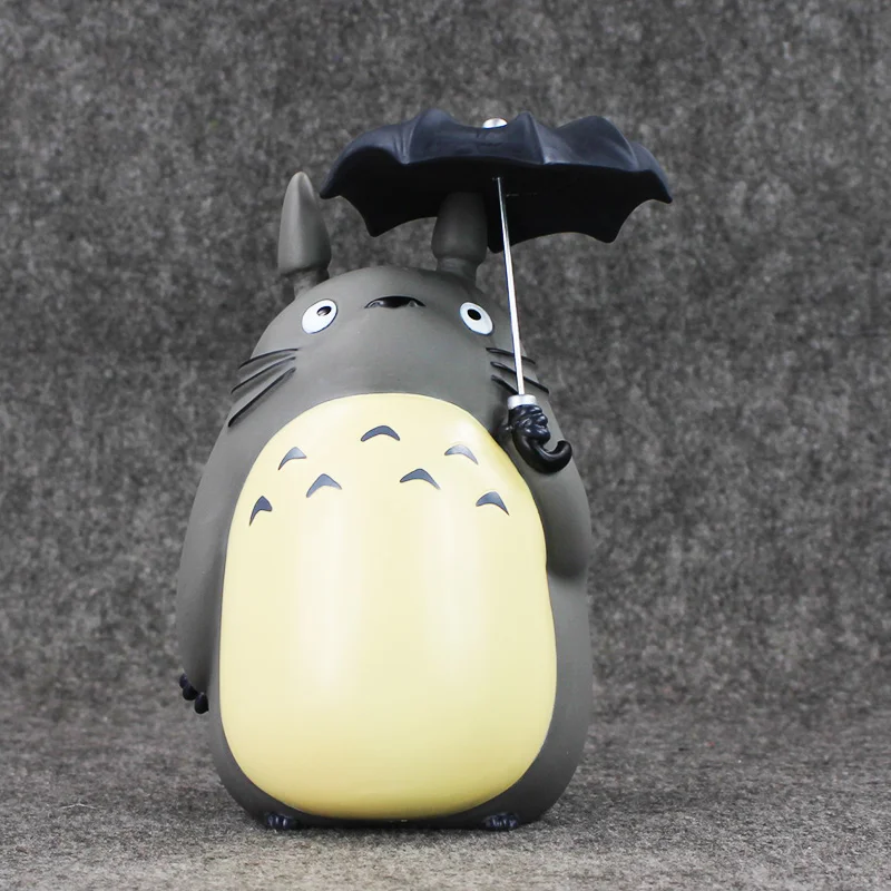 

20cm My Neighbor Totoro with Umbrella PVC Figure Miyazaki Hayao Piggy Bank Collectible Model Toy