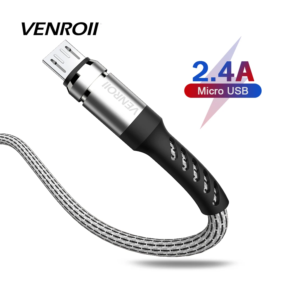 

1M Micro USB Cable Nylon Fast Charging Data Sync Cord Android Mobile Phone Kable for Redmi Note 6 Pro Microusb Wire for HTC U12