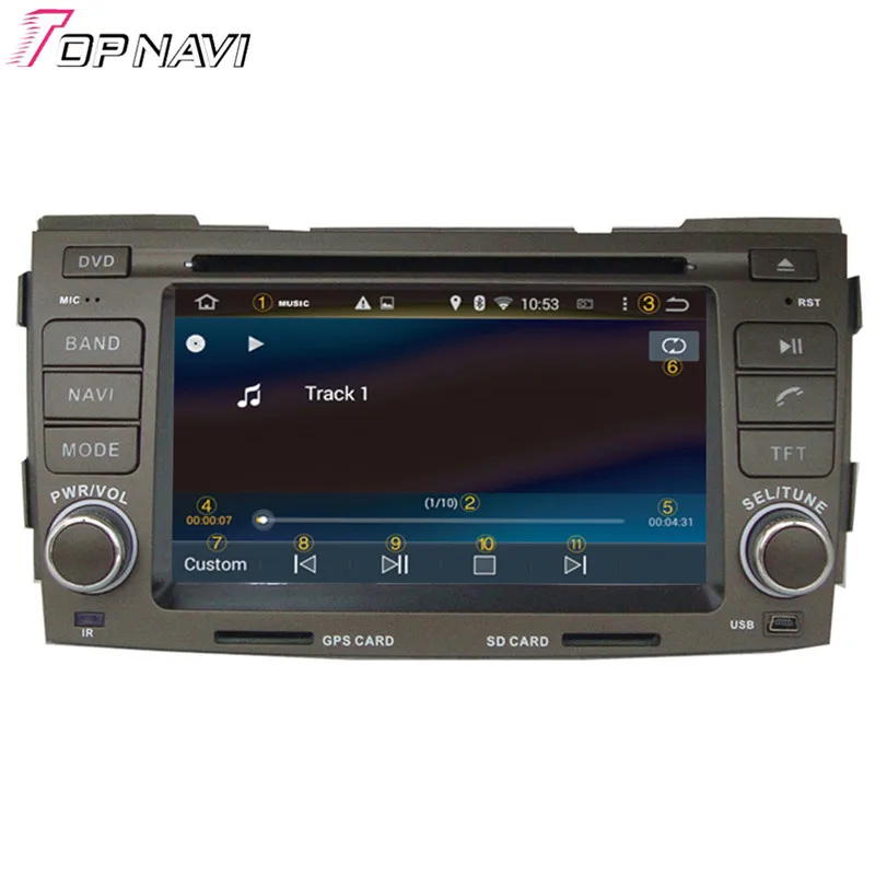 Topnavi 6 2 ''Octa Core 4 ГБ Android 0 Автомобильный видеоплеер Авто аудио DVD ПК для HYUNDAI SONATA
