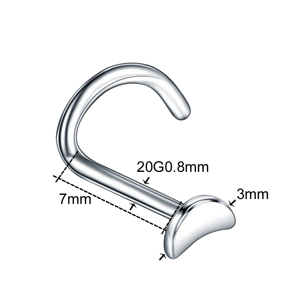 40 шт./кор. Сталь Назир пирсинг L Форма винт носа Носовая кость серьги-гвоздики для пирсинга ноздрей, серьги ювелирные изделия для пирсинга фиксатор 20G