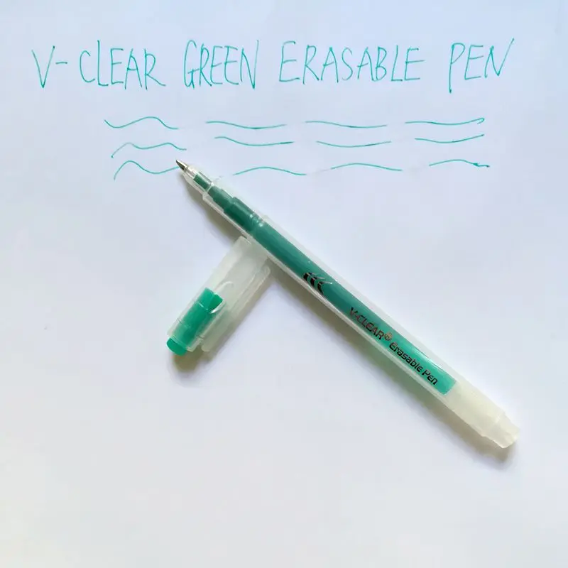 Vclear 0.7mm Erasable Gel Pen With Eraser Transparent Plastic Tube