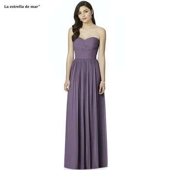 

Vestido boda mujer invitada2019 new chiffon Off Shoulder sexy sweetheart A Line lavender purple gray blue wedding guest dress lo