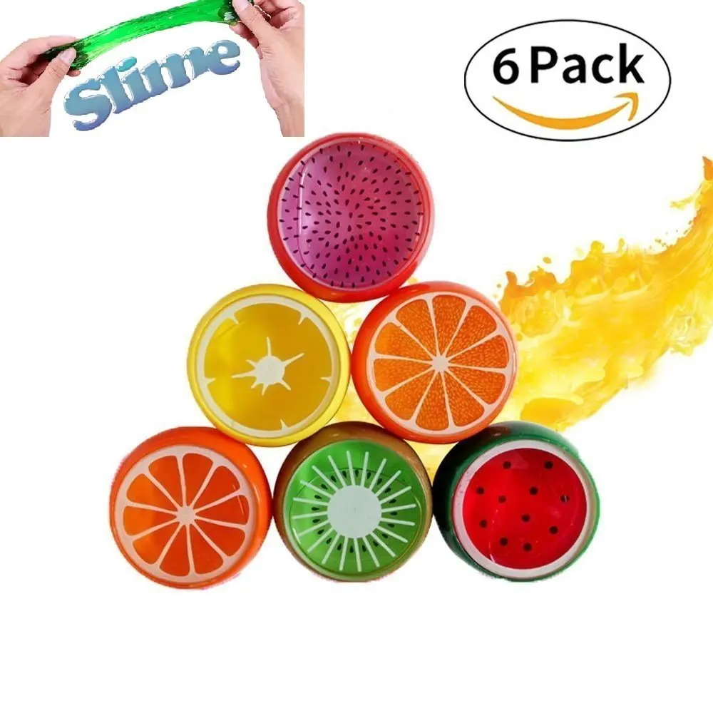 

Magic Crystal Slime Putty Toy Soft Rubber Fruit Slime for Kids, Students Birthday Party - 6 Pack