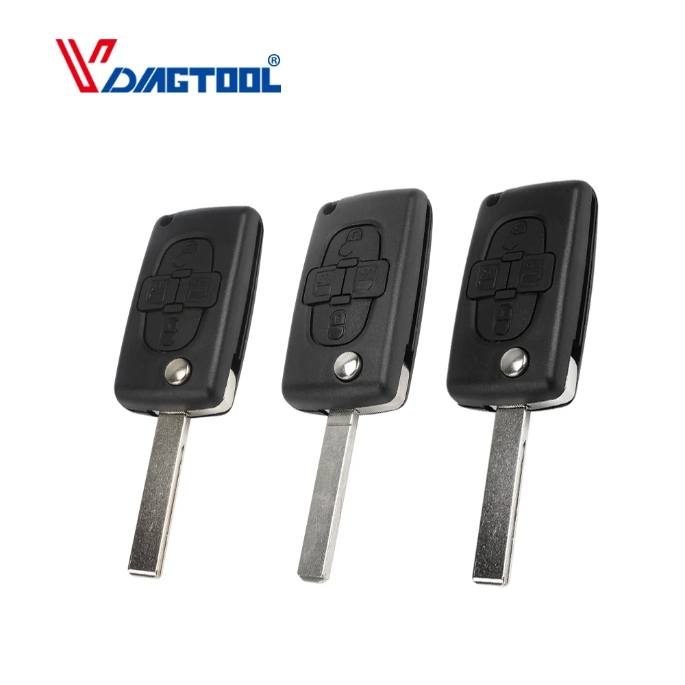 Vdiagtool 4 кнопочный флип брелок для дистанционного ключа чехол Peugeot 1007 Citroen C8 НОВЫЙ