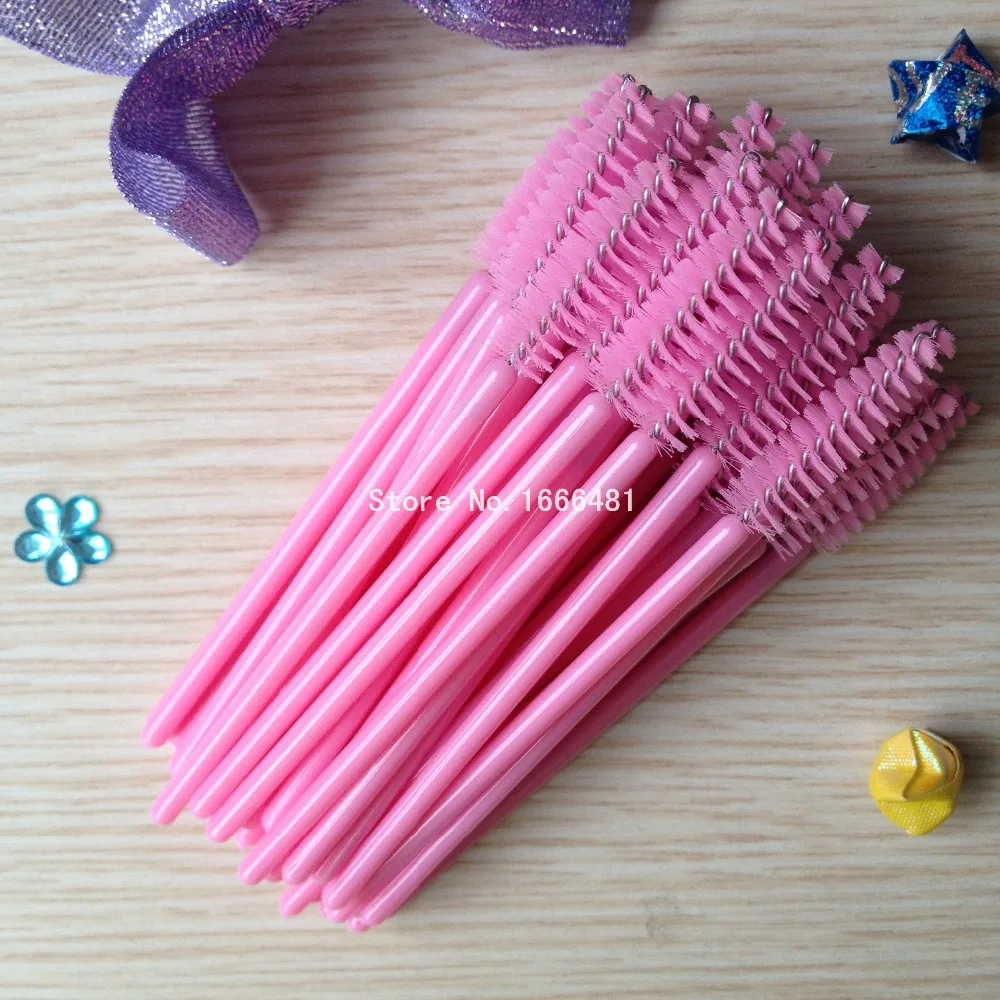 

500pcs/lot Synthetic Fiber Eyelash Brush Mascara Wand Brush Free Shipping