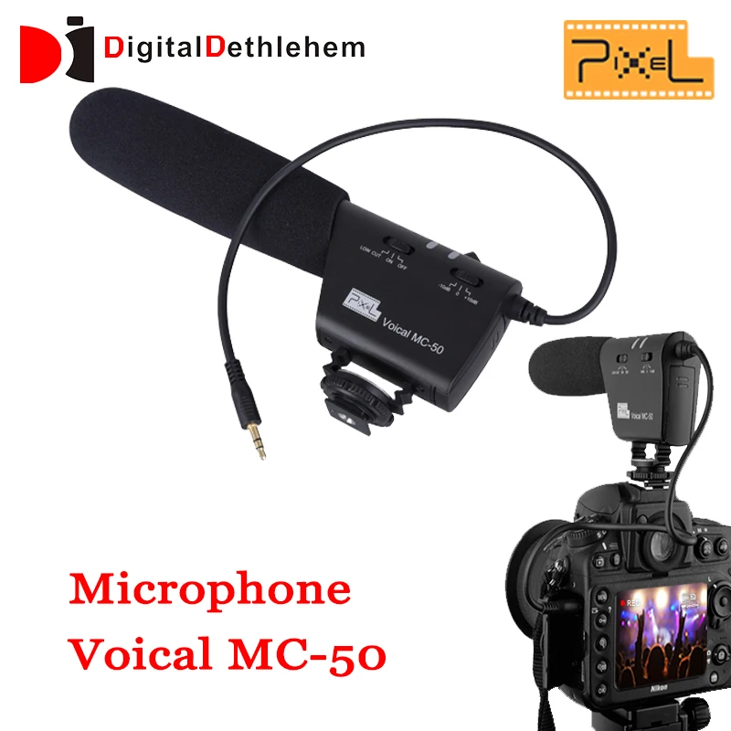 Pixel Микрофон Voical MC-50 DSLR Камеры Конной Shotgun для Canon Nikon Sony Blackmagic |