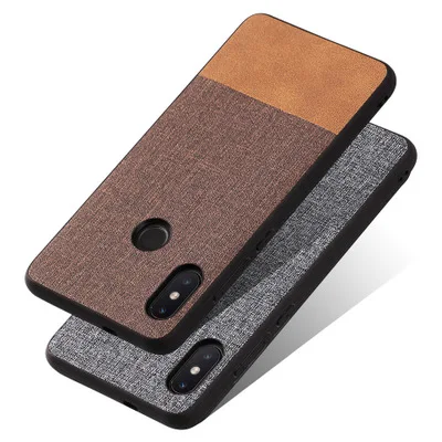 

For Xiaomi Mi 8 8Se A2 6 6X Case Soft Silicone edge+Hard Cloth texture protect Back Cover Case for xiaomi mi mix 2s phone shell