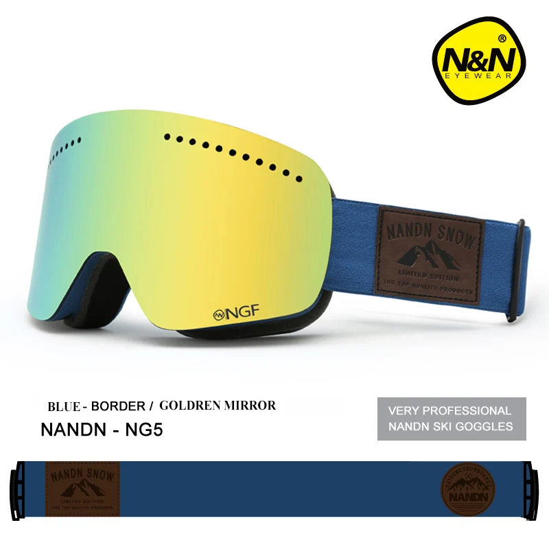 Лыжные очки NANDN двухслойная противотуманная Лыжная маска с УФ защитой 400 для