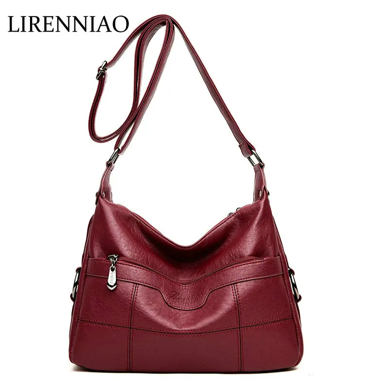 

LIRENNIAO 2019 Handbag Female Casual Shoulder Bags Lady Shoulder Bag Design Zipper Hobos Women Bag Messenger Bags Bolsa Feminina