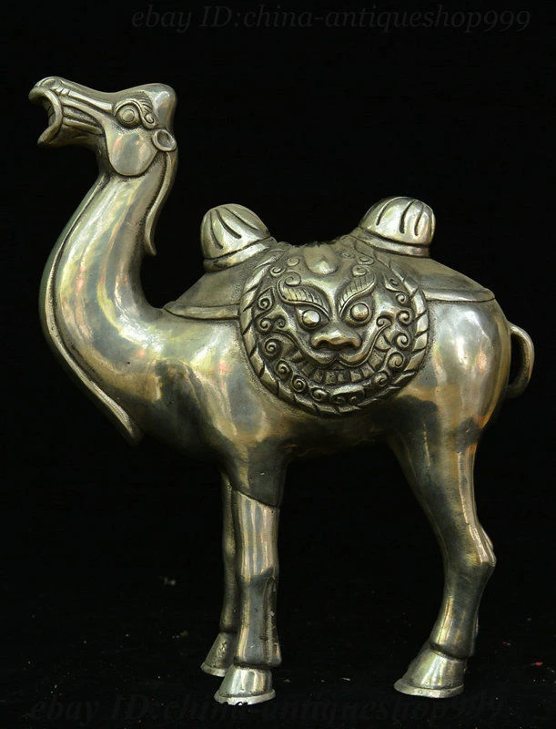 旧中国シルバー風水風水動物ラクダ船砂漠獣顔の像 Statues Sculptures Aliexpress