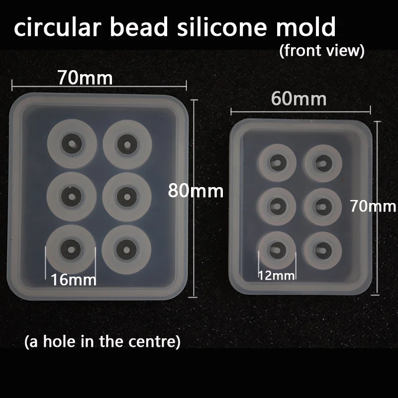 

New Transparent Rectangle Silicone Beads Mould circular Ball 6 Hanging Holes DIY Epoxy Jewelry Mold resin molds for jewelry