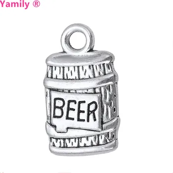 

Yamily Beer Charms 12pcs--9.4 x 16mm Antique Silver Tone Beer keg charms pendant for diy jewelry making