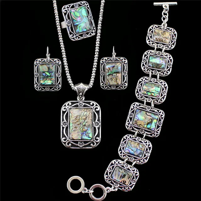 Silver Plated Necklace Bracelet Jewelry Set