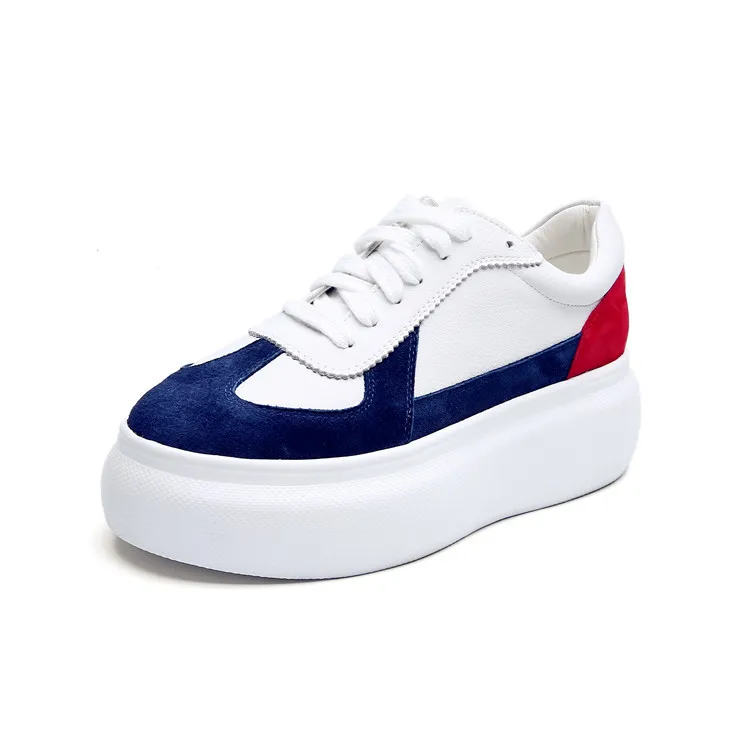 

2018 autumn new fashion simple color matching platform casual shoes women trend soft and comfortable breathable flat shoes.