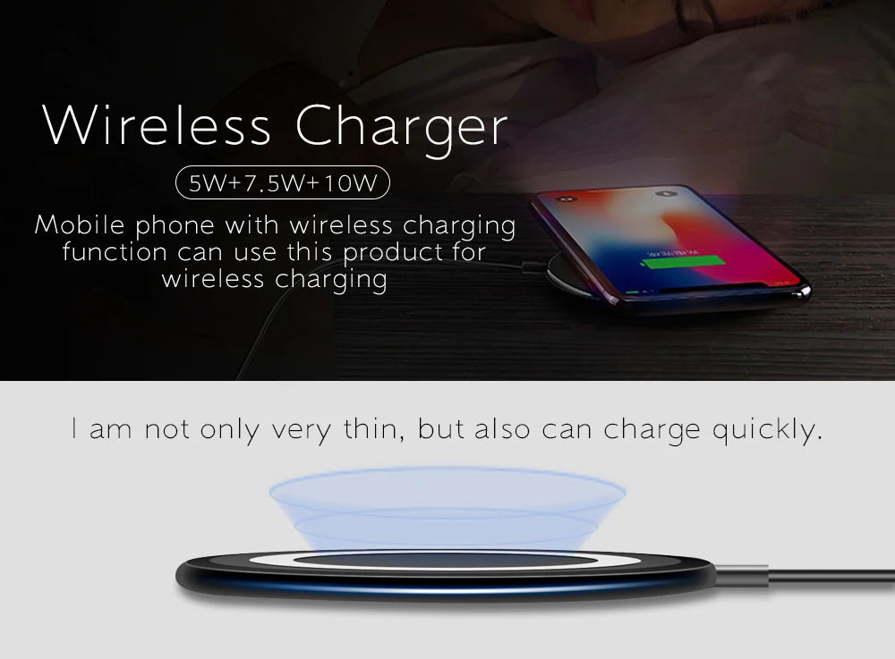 PORTEFEUILLE for iphone 8 plus X XS XR XS MAX qi wireless charger portable For huawei s6 s7 thin Small circle chargeur induction (2)