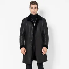 Куртка из натуральной кожи, зимняя мужская куртка из настоящей овчины, пальто для мужчин, натуральный мех ягненка, теплые куртки Jaqueta Couro 87067 YY475