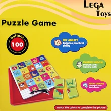 Шт. 100 шт. пуговицы Английский алфавит познание творческие головоломки игры, матч цвета, чтобы завершить фотографии развивающие игрушки