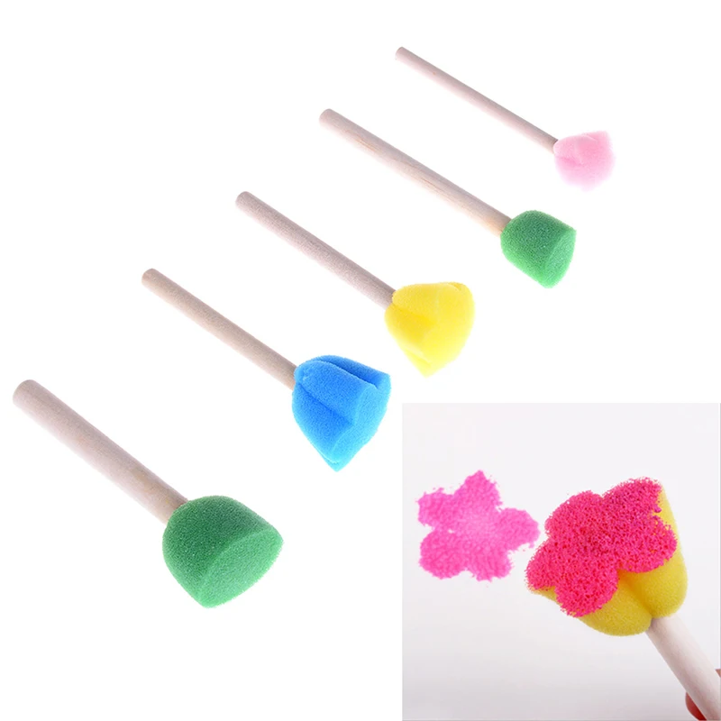 4 шт. DIY цветок губка для граффити товары для рукоделия кисти печать инструменты для рисования забавные игрушки для рисования забавные творческие игрушки для детей - Цвет: Random(5pcs)