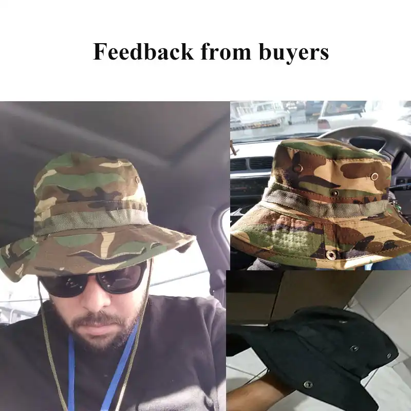 digital camo bucket hat with string