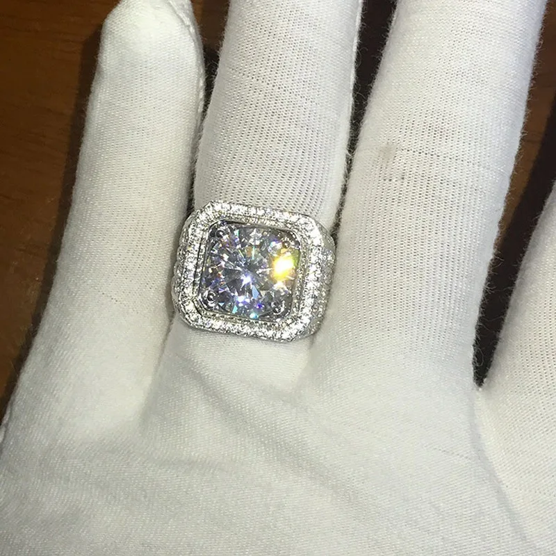 HOMOD Micro Pave CZ Wedding Rings Engagement Hip Hop Bling Round Shape Cool Street Men Bling Iced Out CZ Ring