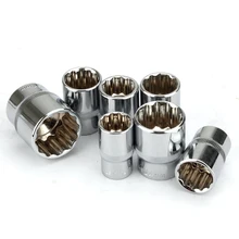 1/" Квадратный привод 12-точечный торцевой бит Трещоточный ключ 12pt торцевые головки ручной набор инструментов 12 углов сливы втулка 8-32 мм