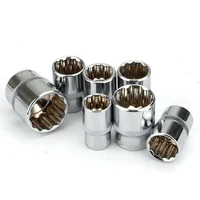 1pcs 1/2" Square Drive 12-point Socket Bit Ratchet wrench 12pt Sockets Hand Tool Kit 12 Angles Plum Blossom Sleeve 8-32mm 1