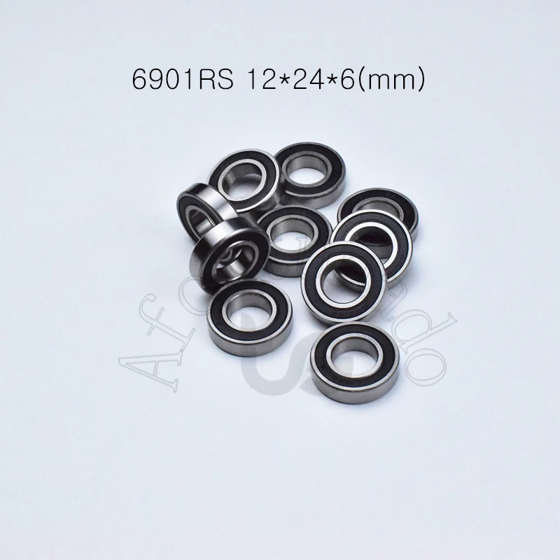 6901RS 12*24*6(mm) 10pieces bearing free shipping abec-5 rubber sealed bearing Thin wall bearing 6901 chrome steel bearing