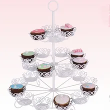 Цветок в форме кованого железа подставка для десерта для 24 чашек дисплей съемный дизайн