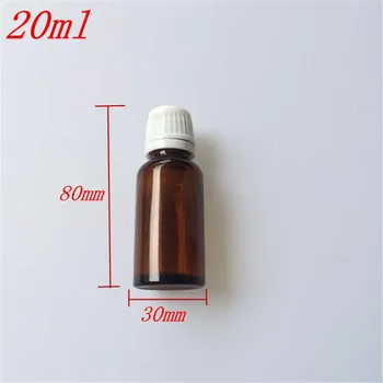 

10 pcs 30x80 mm Brown Glass Essential Oil Bottles DIY 20 ml Empty White Plastic Safety Screw Cap Glass Jar Liquid Bottle