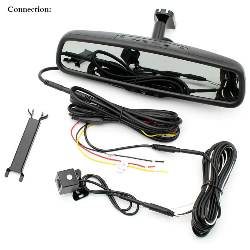 HD 5 Inch IPS LCD Screen 1080P Auto Dimming Anti-Glare Car DVR Bracket Mirror Monitor Camera Digita