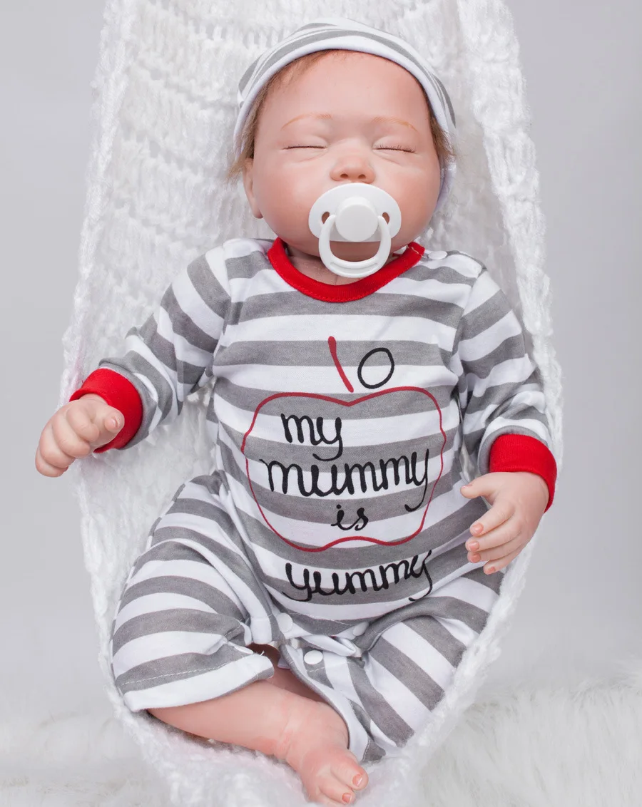 

Hot sale 20 Inch lovely sleeping baby dolls Juguetes Brinquedos silicone limbs and cloth body silicone reborn baby dolls