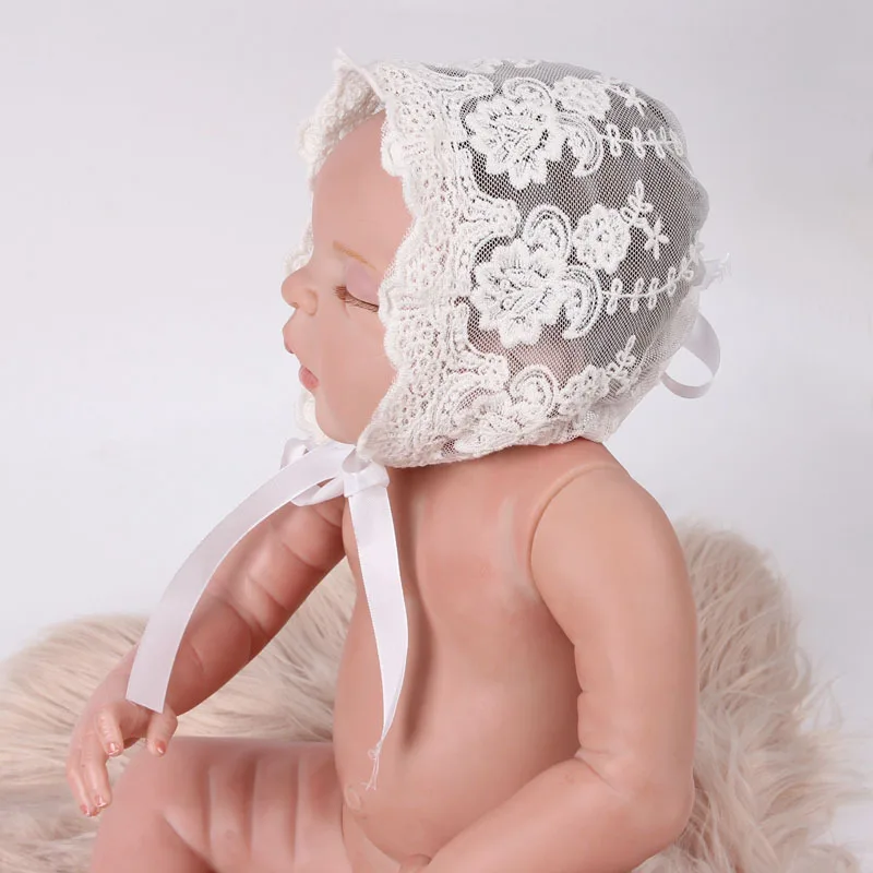 Новинка, Лидер продаж, милая детская летняя шляпа, шапки с кружевами для новорожденных, реквизит для фотосъемки, шапочка для фотосессии, Gorro, 0-3 месяца - Цвет: Белый