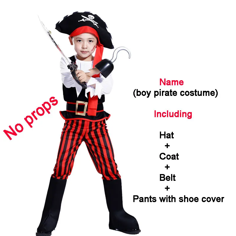 С изображением персонажа фильма «Пираты Карибского моря» костюм для Хэллоуина для детей пиратский капитан, для косплея властная мальчик костюм пирата - Цвет: 90453