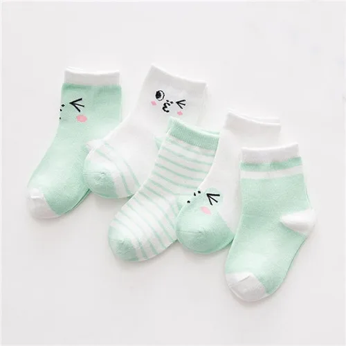 От 0 до 3 лет, 5 пар в упаковке,, носки для новорожденных, летние детские носки с цифровым принтом - Цвет: G