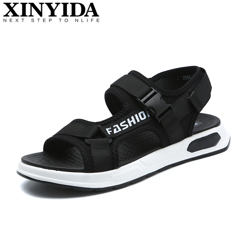 

2019 Brand Men's Summer Comfortable Men Sandals Hook & Loop Mesh Breathable Cool Beach Shoes Fashion Men Summer Shoes Size 38-44