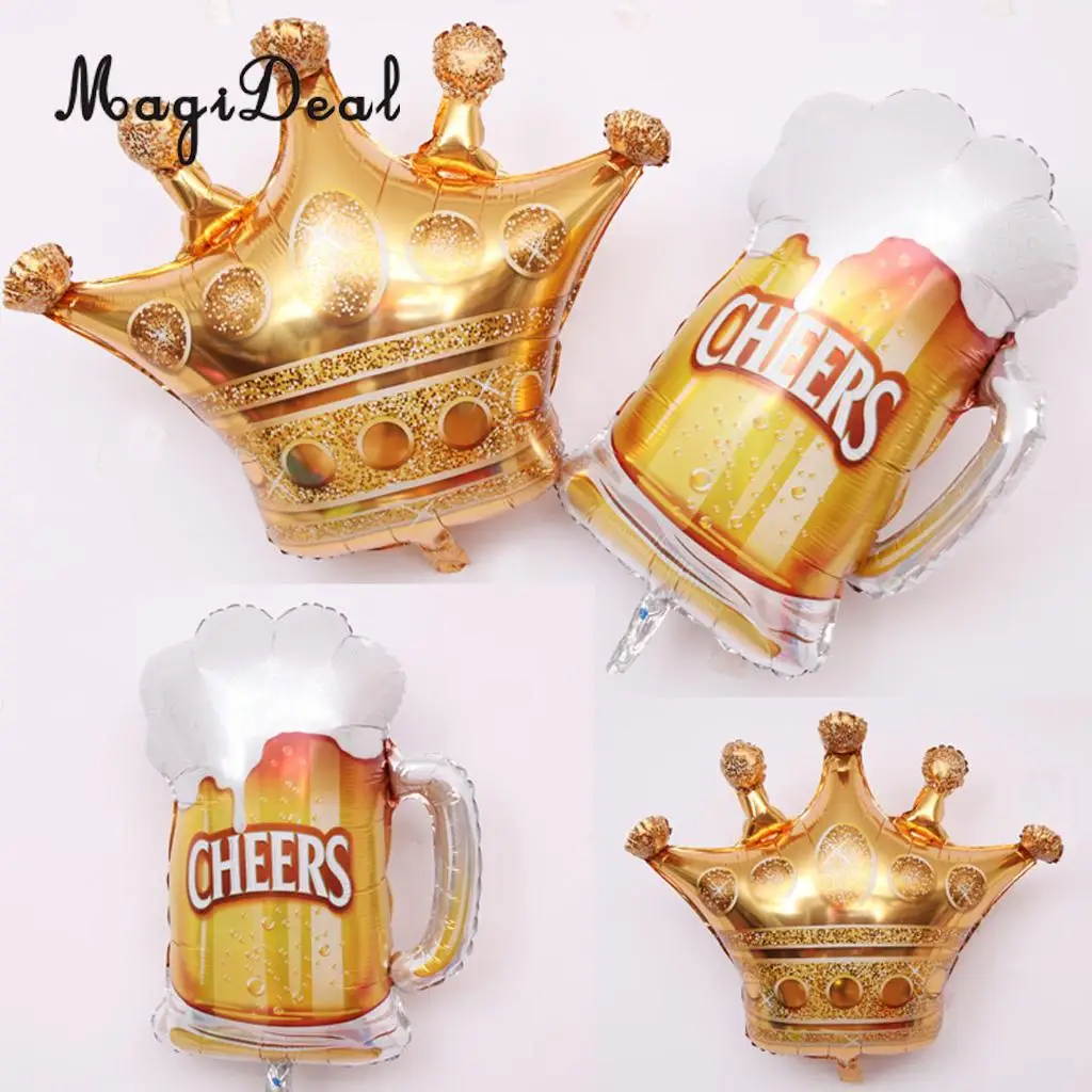 6pcs Large Golden Crown Inflatable Foil Helium Air Balloon Wedding Birthday Party Decorations Photo Prop Kids Toy