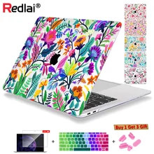 Чехол для ноутбука Redlai с цветочным принтом для MacBook Air Pro A1932 A1989 A2159 для Mac Air Pro retina 11 12 13 1" Жесткий Чехол