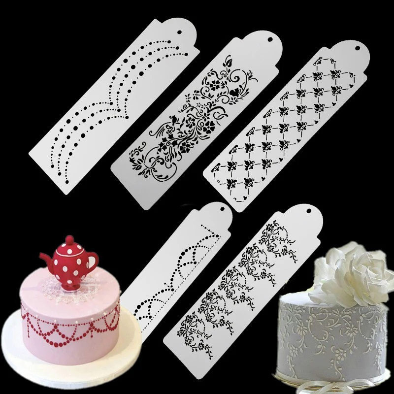 1PC Hollow Flower Spray Cake Mold Vintage Pattern Cake Surface Cake Stencil Spray Cookie Stencils Cake Decoration Tools