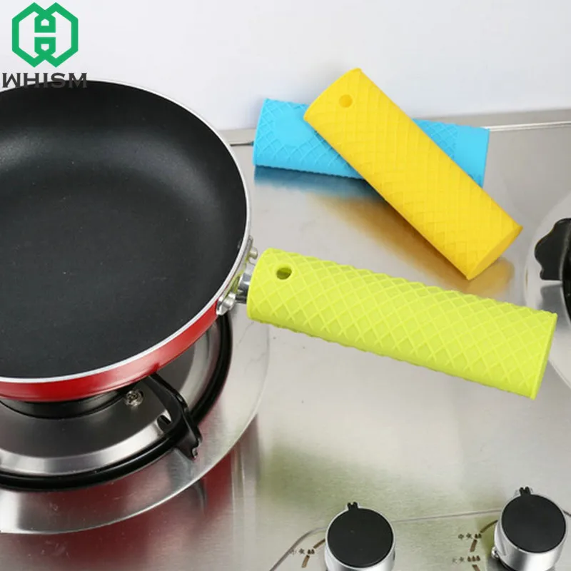 WHISM Silicon Pot Pan Handle Cover Heat Resistant Handle Holder Wrap Anti slip Soft Pot Sleeve
