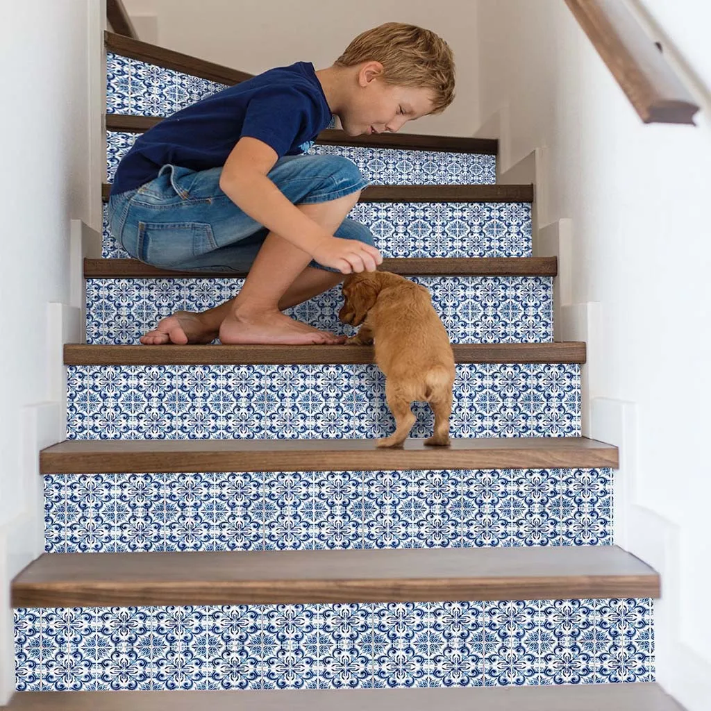 

KAKUDER wall stickers Tile Stair Decor printing Waterproof Wall stickers Self Adhesive Vinyl Decals For Stairs adesivo de parede