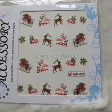 2 шт. BJC031 Рождественский дизайн ногтей переводка водные для ногтей Стикеры