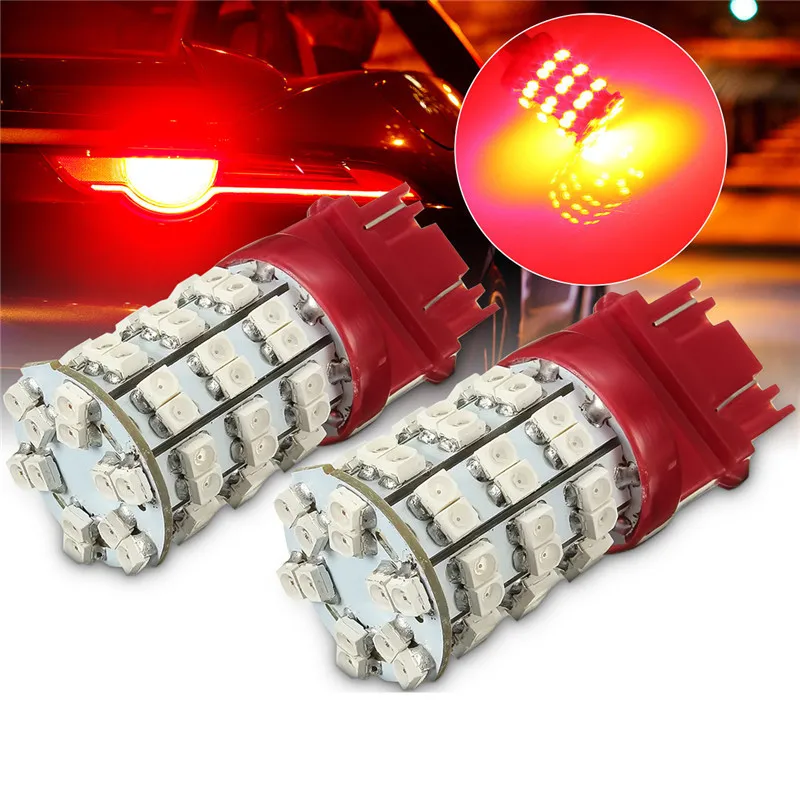 2x Car Red Rear Turn Signal Light 60 LED 3157 T25 3057 4114 Tail Brake